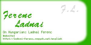 ferenc ladnai business card